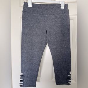 Gray Yoga Capri Pant w/Cut out Detailing